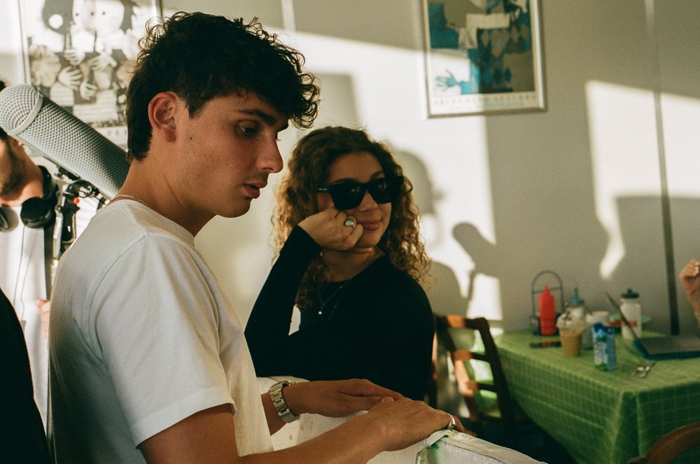 Behind the scenes on set